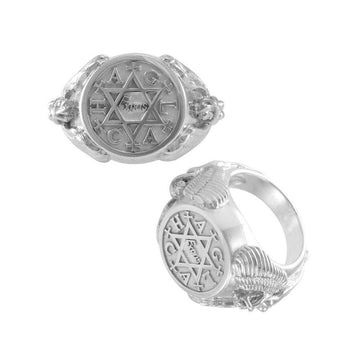 Angel Talisman Occult Small Sterling Silver Ring TRI2155 - Jewelry